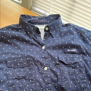 Columbia Dark Blue Polka Dot Shirt